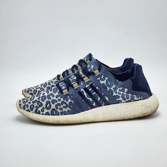 Adidas by Stella McCartney Pure Boost Mesh Sneakers Blue Leopard Size 8.5 - Picture 4 of 8